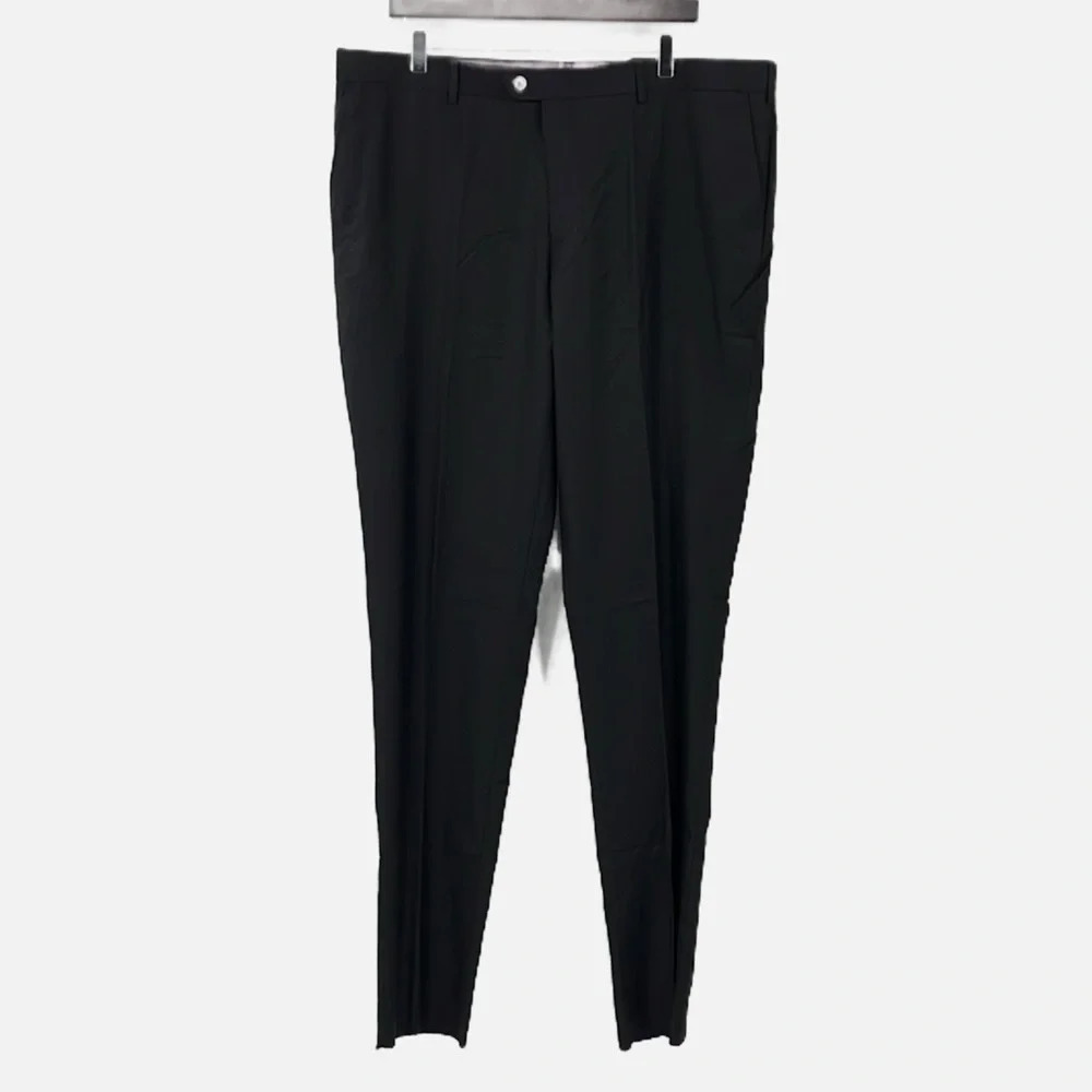 Zanetti Porto Pure Wool Suit Pants in Black - Unhemmed - NWOT - Size 42L